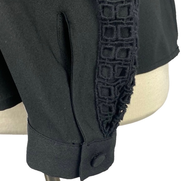 Ann Taylor black top with lace embellishments - Picture 4 of 7